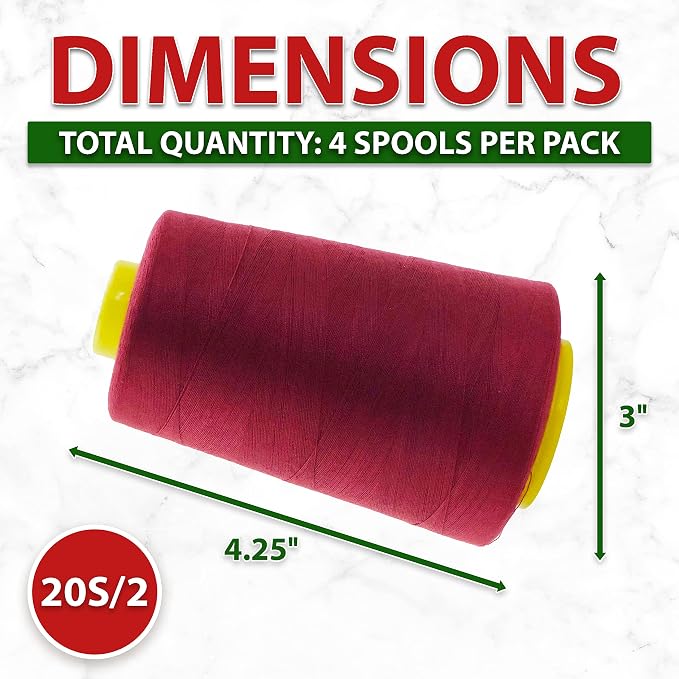 Mandala Crafts 4 Pack of Serger Threads Cones Spools - Image 4