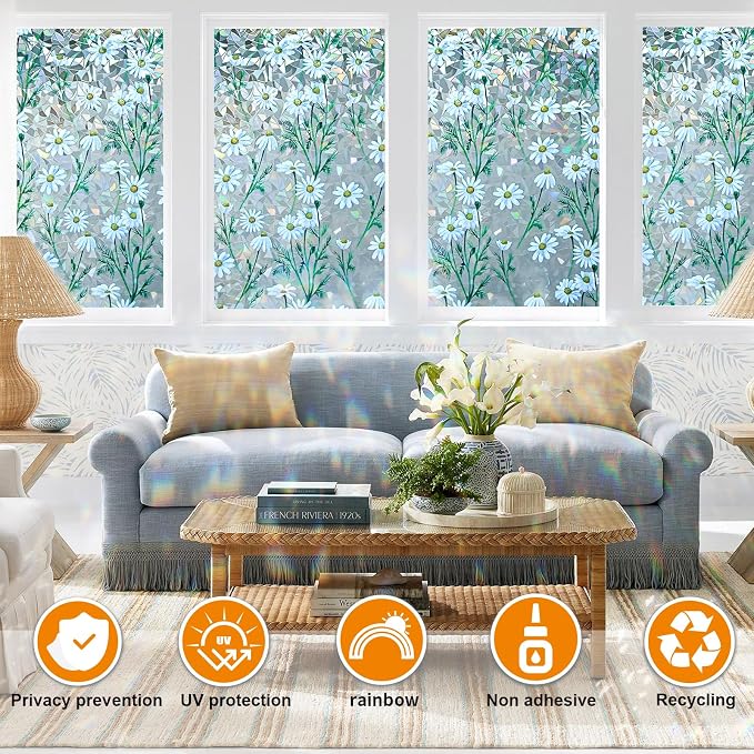Window Privacy Film Stain Glass Window Film Rainbow Window Film Window clings - Image 3