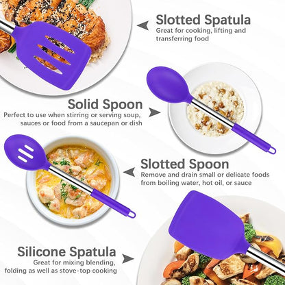 Silicone Spatula Spoon Set, BPA Free Kitchen Turners - Image 3