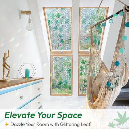 rabbitgoo Rainbow Window Privacy Film Decorative Stained Glass Diamond Pattern - Image 8