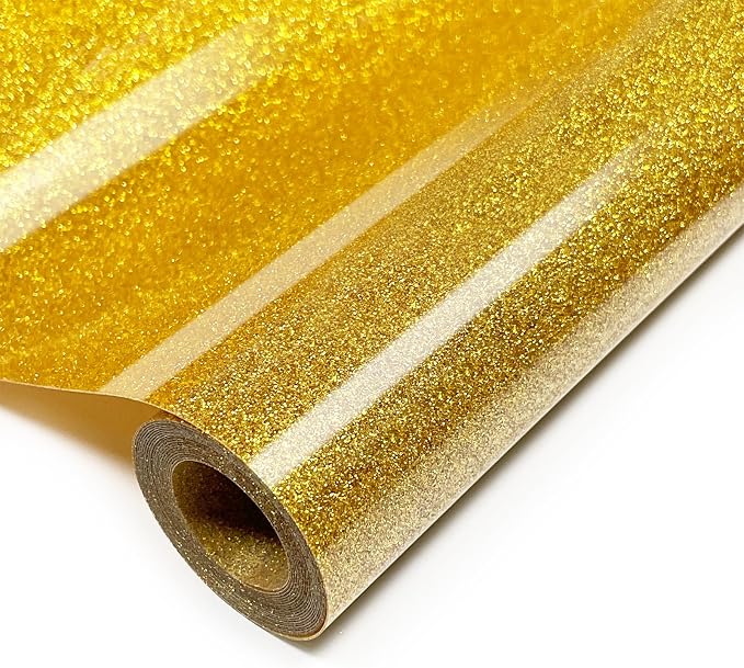 Golden Glitter HTV Heat Transfer Vinyl, by Unknown