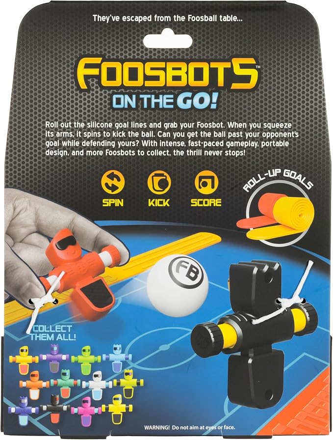 Fat Brain Toys Foosbots On The Go Tabletop Trickshot Game, 2 Player Soccer Toys - Image 8