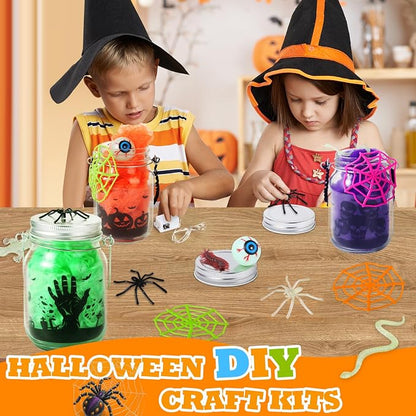Halloween Crafts Activities For Kids Ages 4-12, 8 Pack Glass Mason Jar for - Image 6