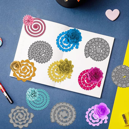 10pcs 3D Layering Rose Metal Cutting Dies, Daisy Flower Garland Wedding Cut - Image 7