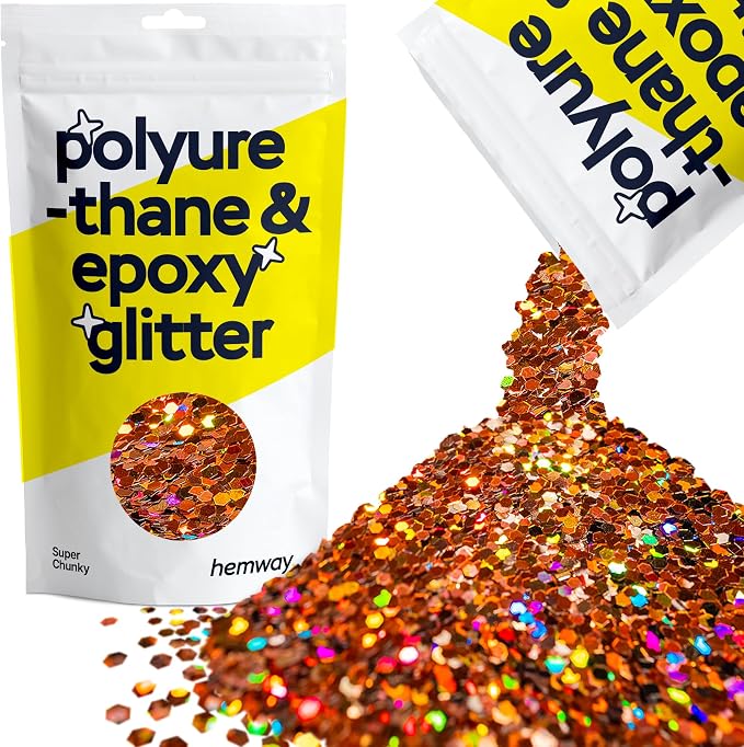 Hemway Glitter for Resin 100g Bronze Brown Holographic Metallic Crystals for by Hemway