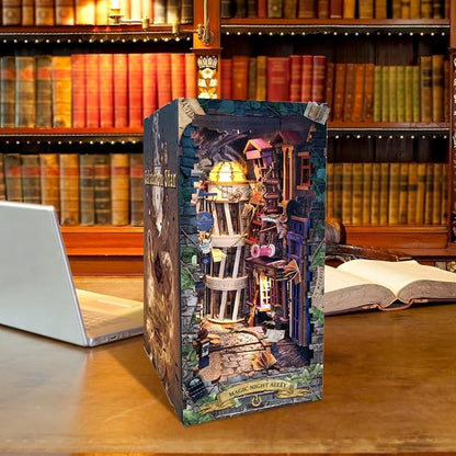 DIY Book Nook Kit, Dollhouse Booknook Bookshelf Insert Decor, 3D Wooden Puzzles - Image 5