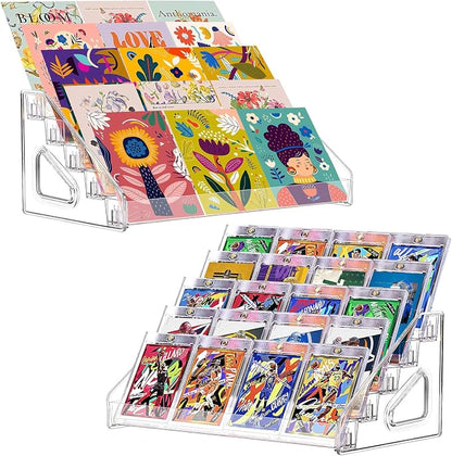 2 Pack 5 Tier Acrylic Card Display Stand, Baseball Cards, Sports Cards by Jekyeroyme