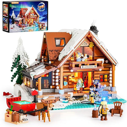 Aurora-Cabin Christmas Lighting-Building-Bricks Set by LUMIBRICKS