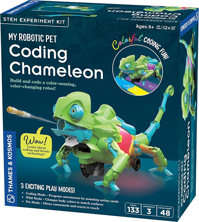Thames & Kosmos My Robotic Pet: Coding Chameleon STEM Building & Experiment Kit by ThamesKosmos