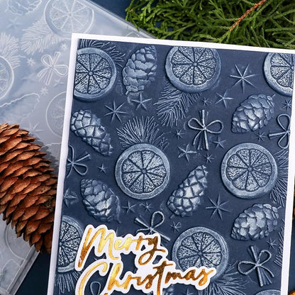 BAOFALI 3D Christmas Theme Plastic Embossing Folders Lemon Pine Nut - Image 9