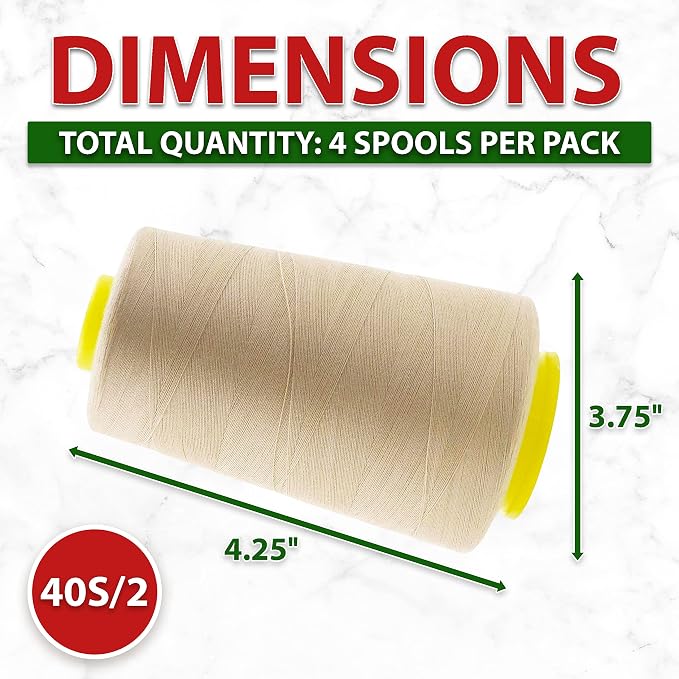 Mandala Crafts 4 Pack of Serger Threads Cones Spools - Image 4
