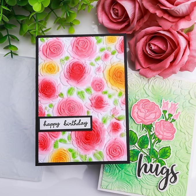 BAOFALI 3D Embossing Folder for Card Making, Floral Pattern Clear Plastic - Image 9
