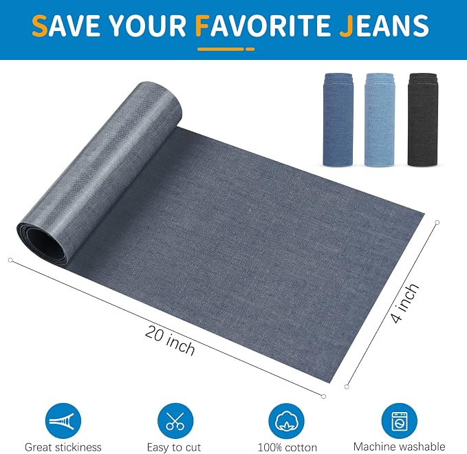 HTVRONT Iron on Patches for Clothing Repair 4 Rolls - Image 2