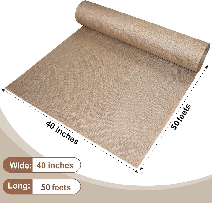 Garden Burlap Roll, Seed Cover, Weed Barrier, Aisle Runner Plant Cover Tree - Image 2