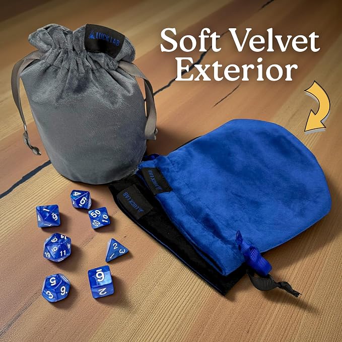 Luck Lab Velvet Drawstring Dice Bag - Image 3
