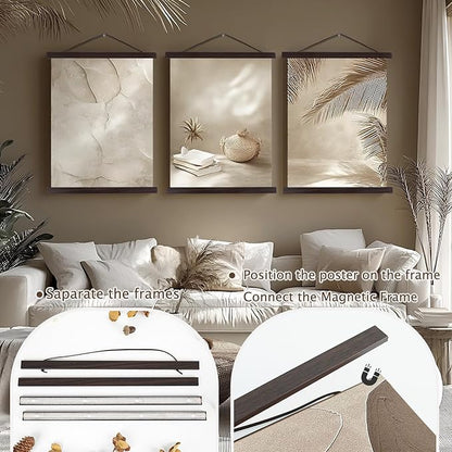 Artmag Magnetic Poster Hanger, Wood Wooden 18x24 18x12 18x36 Poster Frame - Image 3