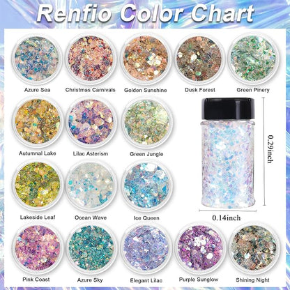 Renfio Opal Chunky Glitter, 1.75oz/50g Red Glitter, Dreamy High Sparkle Glitter - Image 3
