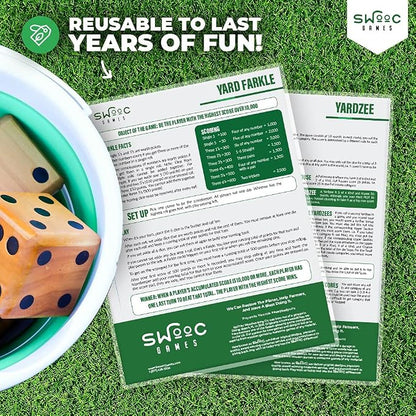 SWOOC Games® - 5 Big Premium Laminated Yardzee & Farkle Score Cards - Large - Image 6