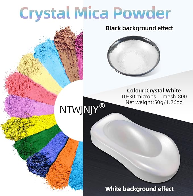 Crystal White Mica Powder for Epoxy Resin，Natural Shimmer Mica Powder Used for - Image 2
