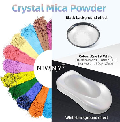 Crystal White Mica Powder for Epoxy Resin，Natural Shimmer Mica Powder Used for - Image 2