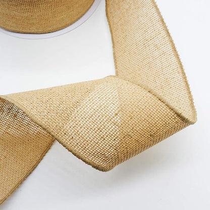 CT CRAFT LLC Burlap Fabric Wired Ribbon 3" x 20 Yards Natural Color - Image 7