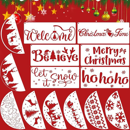 14Pcs Larger Christmas Stencils by Unknown