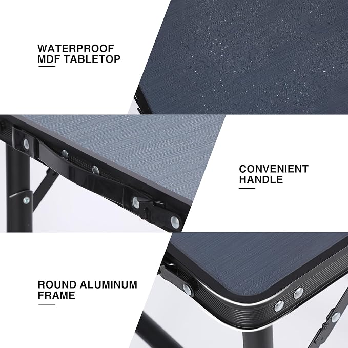 RedSwing Small Folding Table Adjustable Height, Lightweight and Portable - Image 6