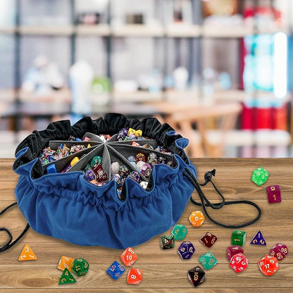 SIQUK Large Dice Bag with Pockets Big Capacity Dice Bag Drawstring Dice Pouch - Image 6