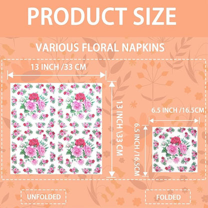 Decoupage Napkins Assorted Floral 27 Pack 9 Styles - Image 2