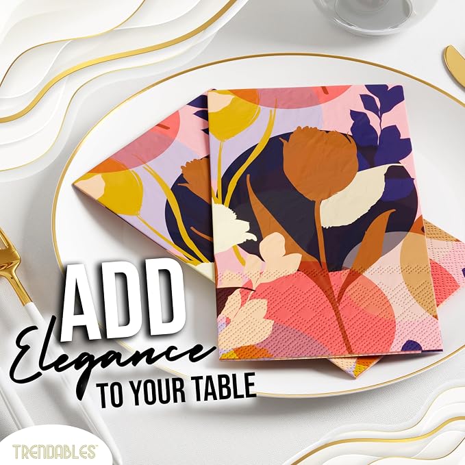 Trendables Floral Napkins for decoupage 200 Pcs 3 Ply floral paper napkins - Image 3