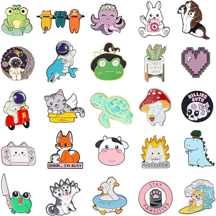 20/40/50 Pcs Cute Enamel Backpack Pins, Funny Anime Enamel Lapel Pins Bulk Set - Image 2