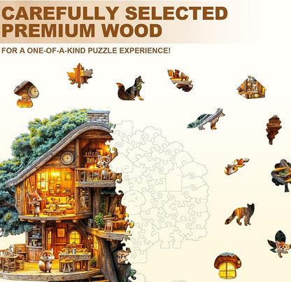 Wooden Puzzles for Adults, Fox House Puzzles, Wood Adult Puzzle, Birthday Gifts - Image 3