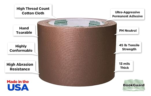 BookGuard 3 inch Premium Bookbinding Repair Cloth Tape, 15 Yard Roll - Image 2