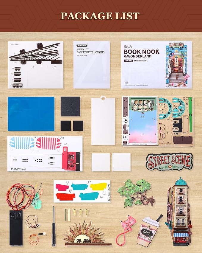 Rolife DIY Book Nook Kits for Adults, Miniature Dollhouse Booknook Kit - Image 9