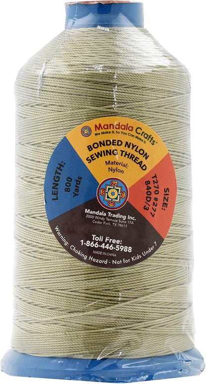 Mandala Crafts Bonded Nylon Thread Beige Heavy Duty Sewing Threads - Image 2