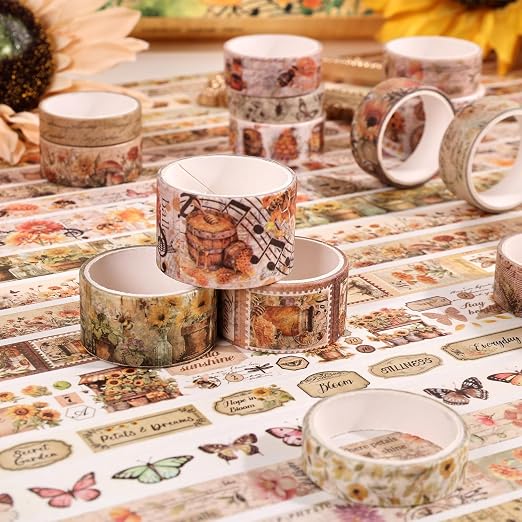 Natural Washi Tape Set, 42 Rolls - Image 4