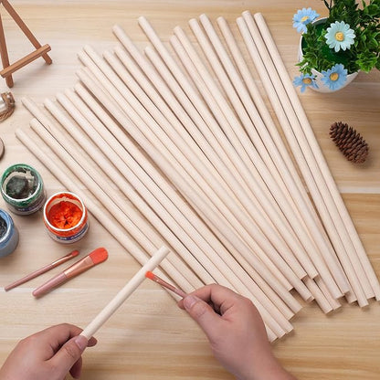 Wood Dowels Wooden Dowel Rods for Crafts, Unfinished Hardwood Sticks for Arts - Image 3