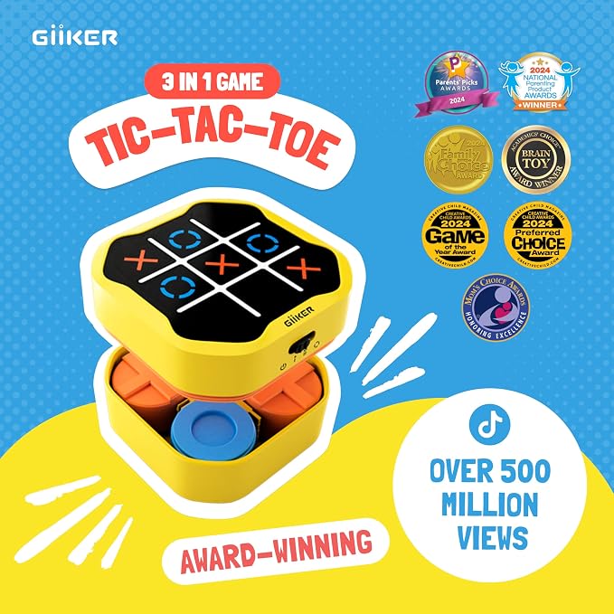 GiiKER Tic Tac Toe Bolt Game, Original 3-in-1 Handheld Puzzle Game, Portable - Image 2