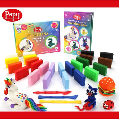 Pepy Plastilina Reusable and Non-Drying Modeling Clay Gift; Set of 24 Bars - Image 6