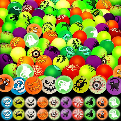 SpringFlower 100 Pcs Glow in The Dark Bouncing Balls, Halloween Party Favors by SpringFlower