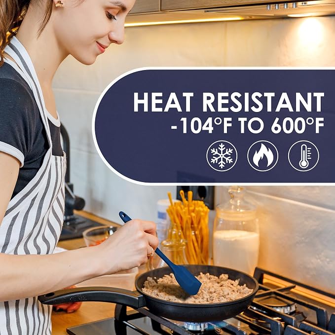 Heat Resistant 600℉ Silicone Spatula, Turner Mixing Spatulas set BPA Free - Image 3