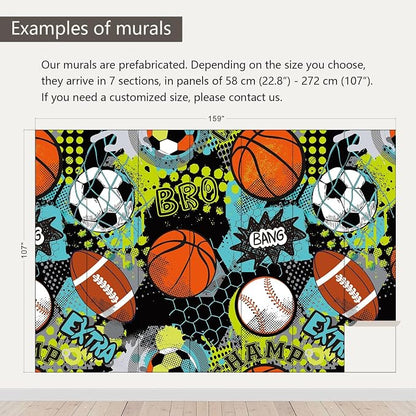 AFZEVEB-Colorful Graffiti Wallpaper Hand-Painted Ball Wall murals - Image 3