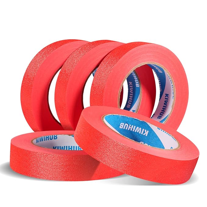 Red Painters Tape, 1” x 60 Yds x 5 Rolls - Image 2