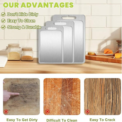 Titanium Cutting Board with Juice Groove-Pure Titanium Cutting Boards - Image 3
