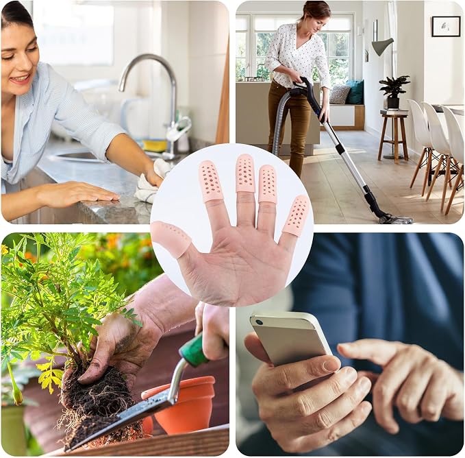 PAGOW 10pcs Gel Finger Cots/Covers, Silicone Finger Protector Support, Finger - Image 6