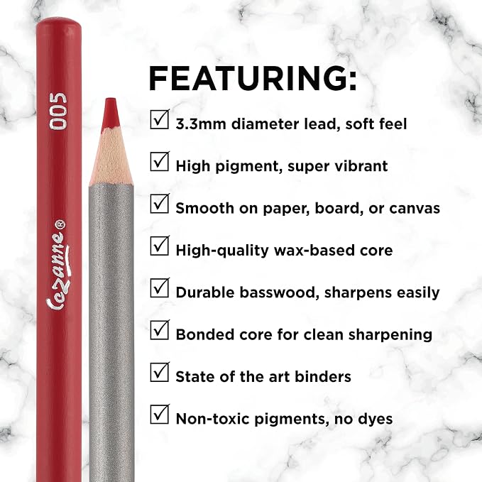 Creative Mark Cezanne Premium Colored Pencils English Red 6 Pack - Image 5