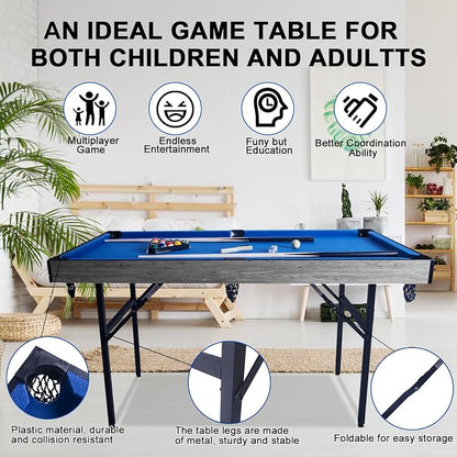 54" 5in1 Multi-fuction Games Table, Folding Multi Game Combination Table Set - Image 5