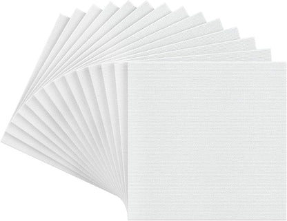ARTEZA Canvas Panels 8x8 Inch, 100% Cotton, 12.3 oz Primed, 7 oz Unprimed - Image 2