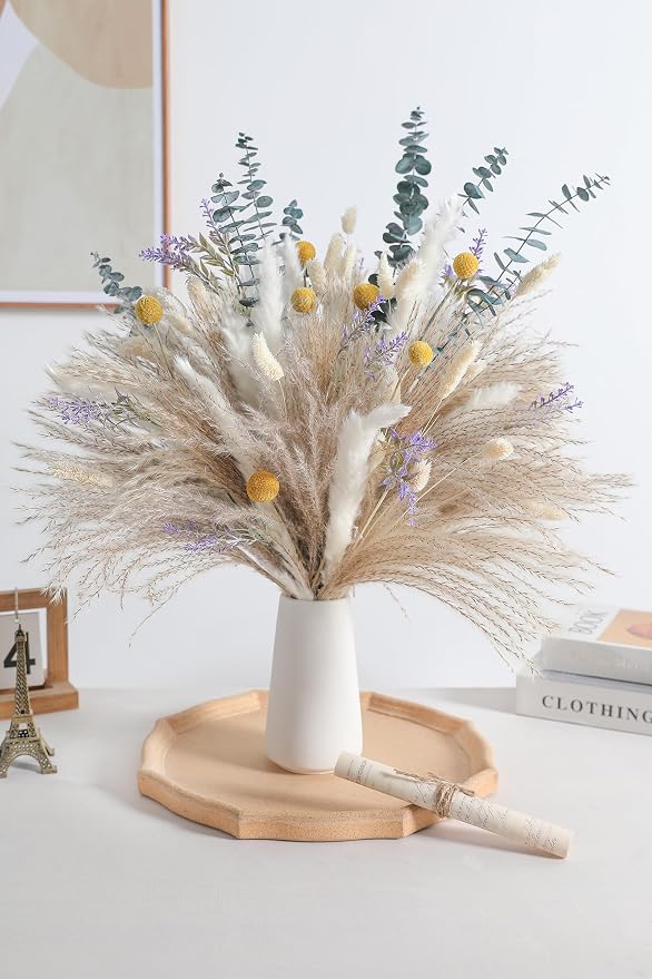 Serra Flora Natural Dried Pampas Eucalyptus Rabbit Tail Grass, - Image 5