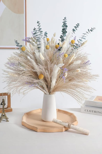 Serra Flora Natural Dried Pampas Eucalyptus Rabbit Tail Grass, - Image 5